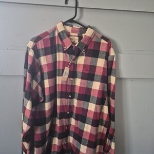 Buffalo David Bitton Men’s Red, Cream & Black Plaid Button-Down Shirt By Red Hea